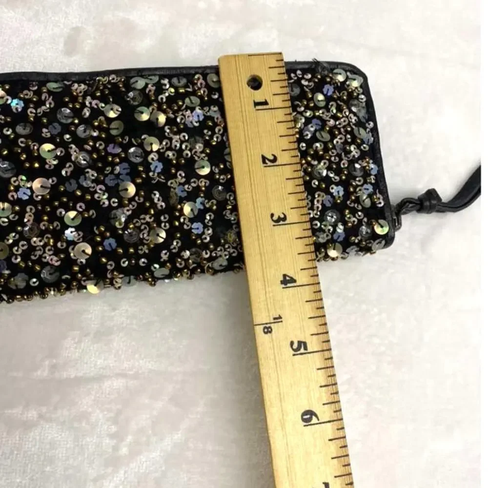 All Saints Sequin and Leather wallet Women’s Brown